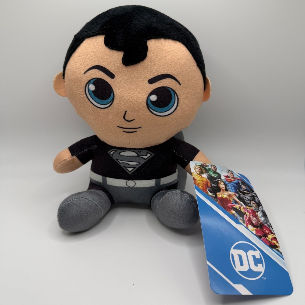 DC Comics Superman Black Suit 7" Plush‎ Toy Factory Justice League NWT